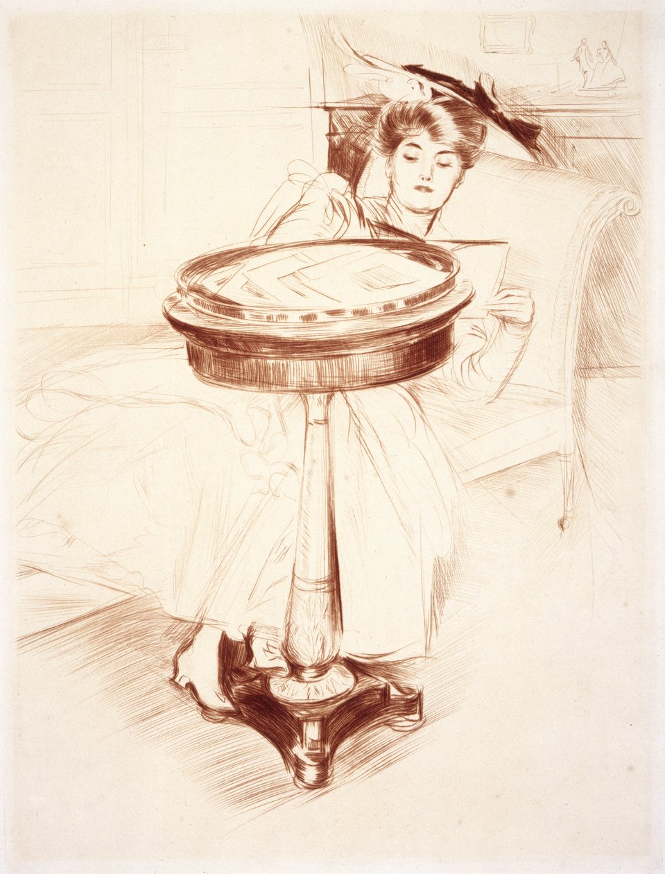 Donna che legge, c.1895 da Paul Cesar Helleu