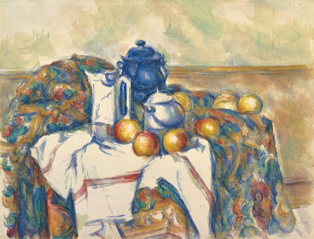 Natura morta con vaso blu, c.1900 da Paul Cézanne