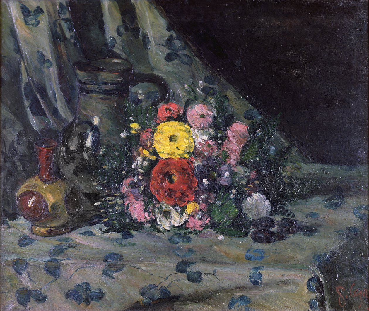 Bouquet di dalie gialle, c.1873 da Paul Cézanne
