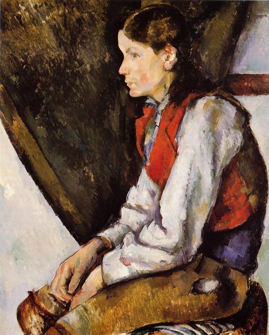 Ragazzo con il Gilet Rosso da Paul Cézanne