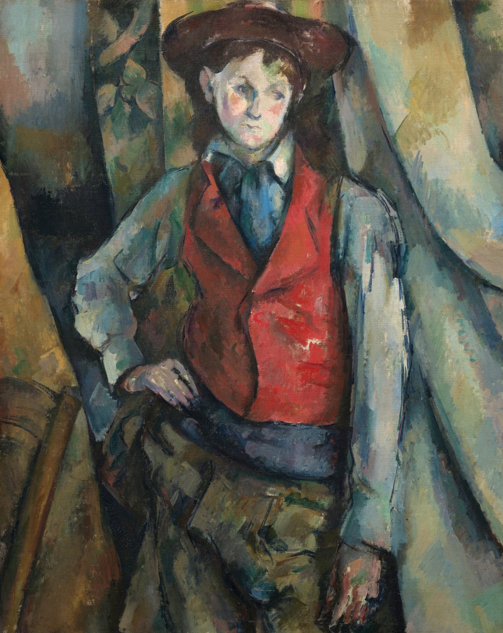 Ragazzo con panciotto rosso da Paul Cézanne