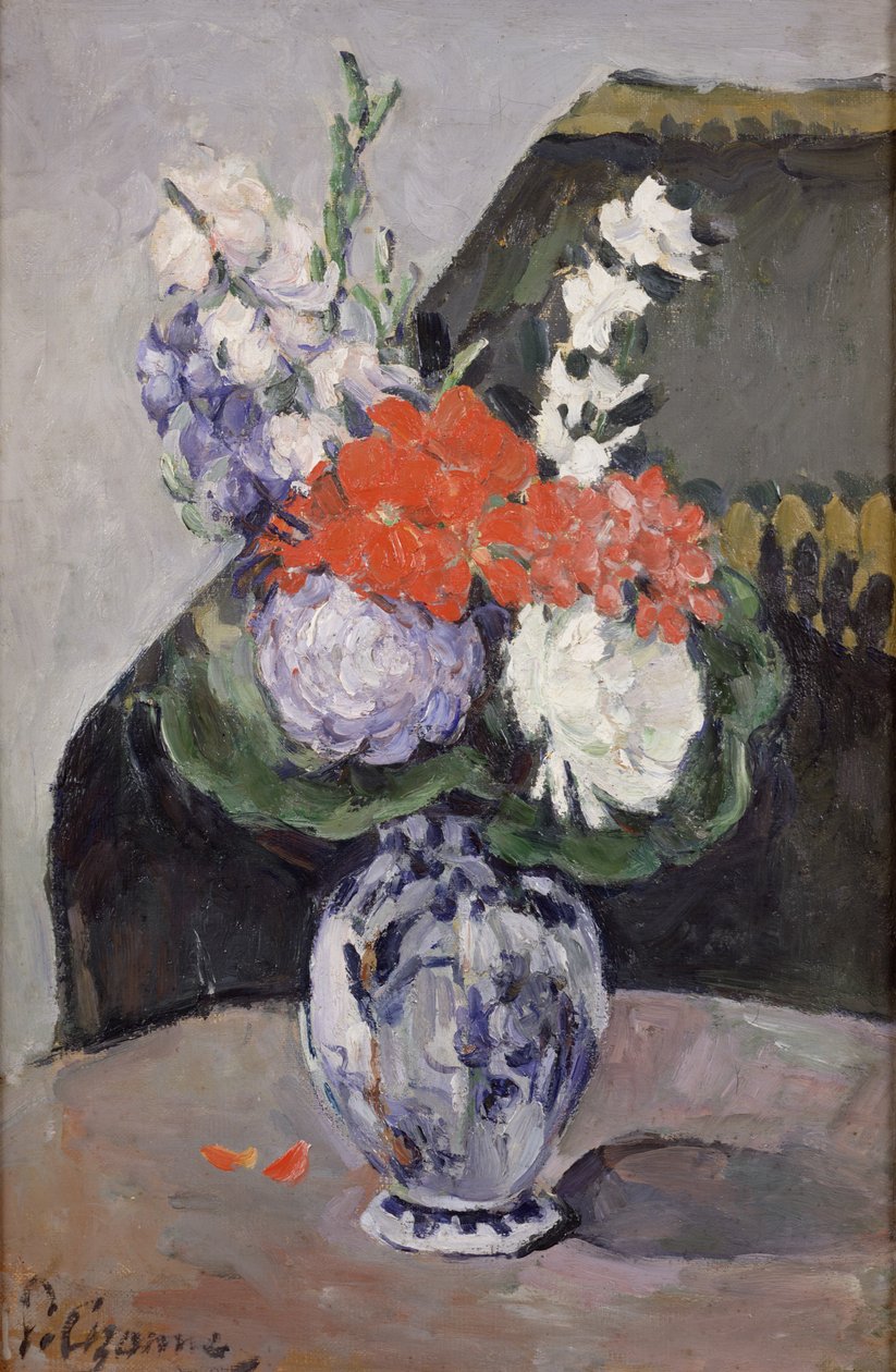Fiori in un piccolo vaso di Delft, c.1873 da Paul Cézanne