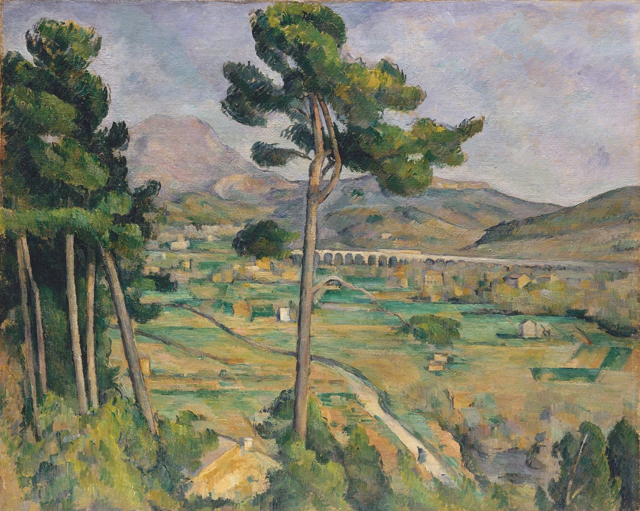 Paesaggio con viadotto: Montagne Sainte-Victoire, c.1885-87 da Paul Cézanne