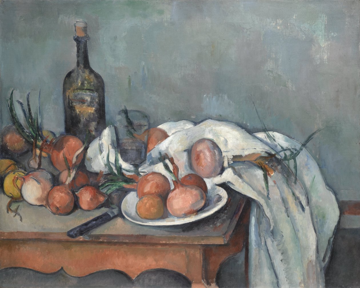 Natura morta con cipolle da Paul Cézanne
