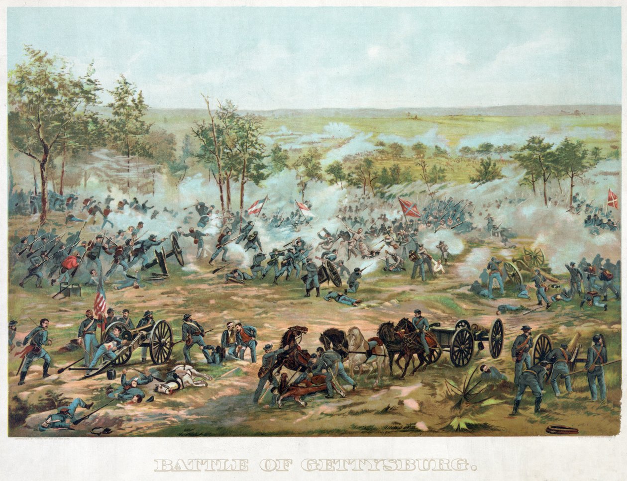 Battaglia di Gettysburg, pub. 1898 da Paul Dominique Philippoteaux