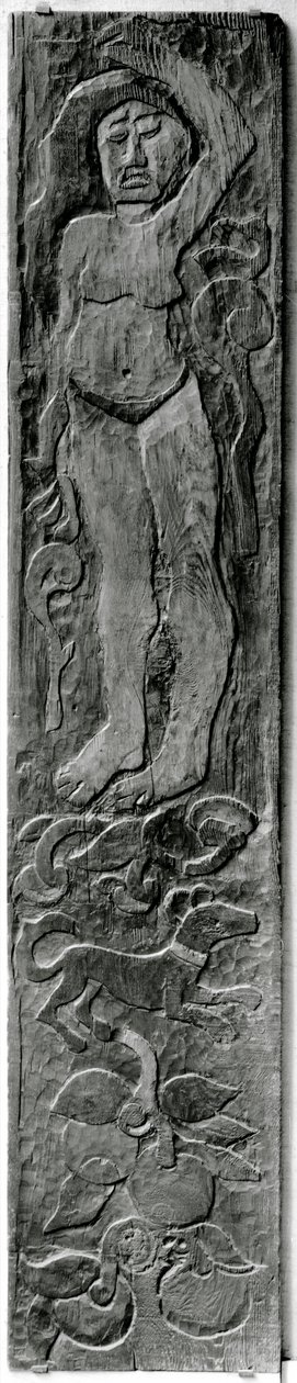 Pannello verticale scolpito dal telaio della porta dell