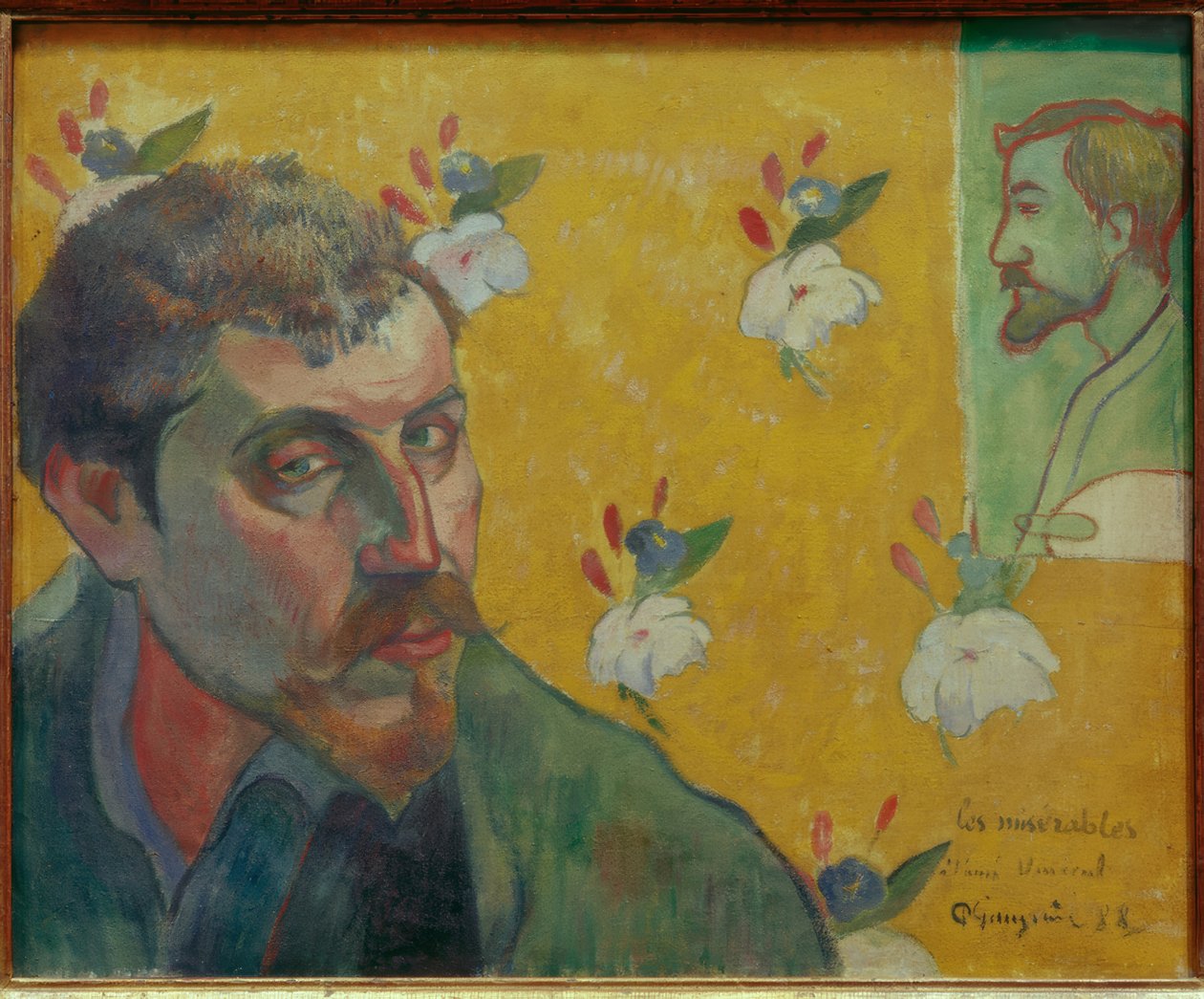 Autoritratto con il ritratto di Bernard, dedicato a Vincent van Gogh (Les Misérables) da Paul Gauguin