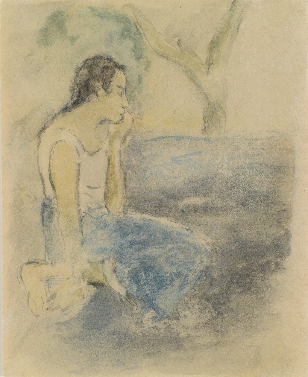 Tahitiano seduto da Paul Gauguin