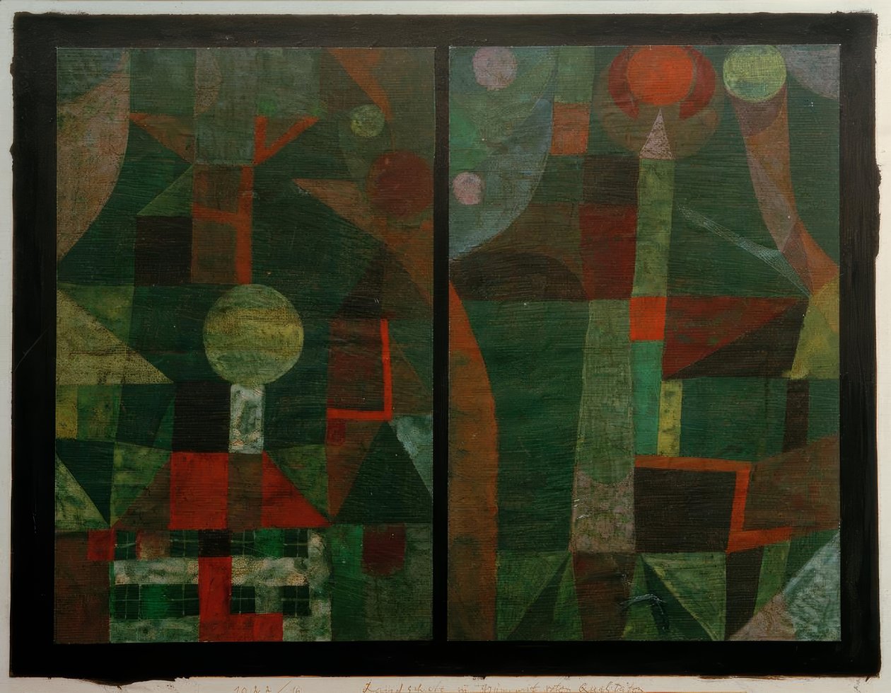Paesaggio in Verde con Qualità Rosse da Paul Klee