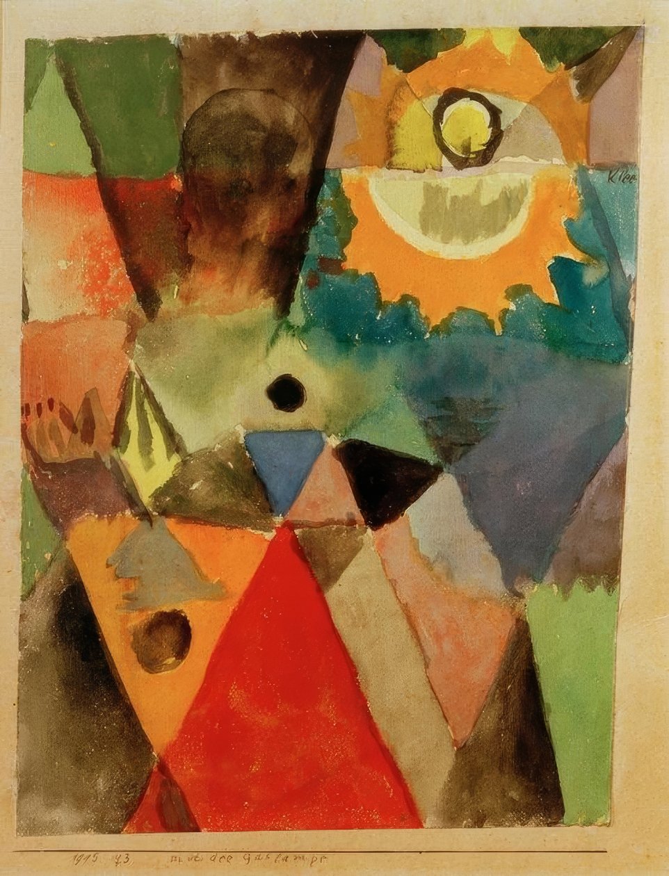 Con la lampada a gas (Natura morta con la lampada a gas) da Paul Klee