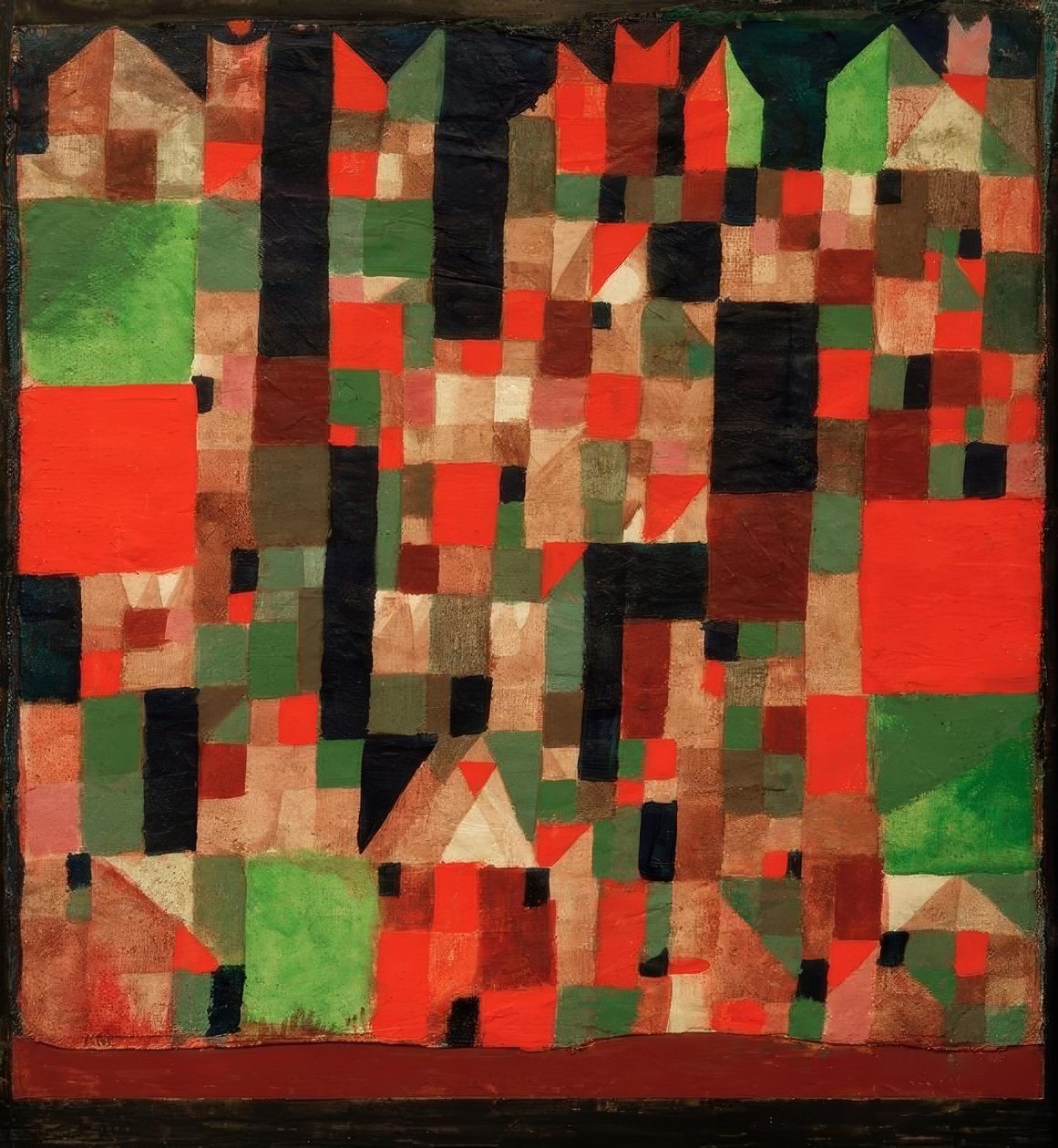 Veduta della città (accenti rosso-verdi) da Paul Klee