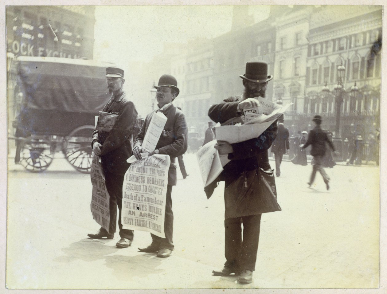 Venditori di giornali, Ludgate Circus, 1893 da Paul Martin