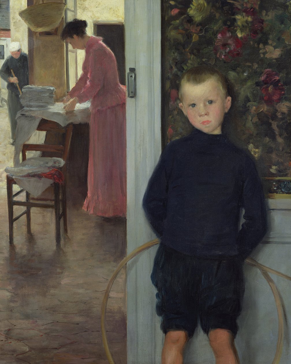 Interno con donne e un bambino da Paul Mathey
