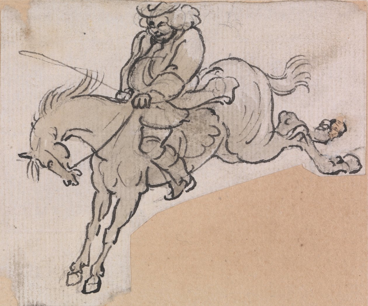 Uomo robusto su un cavallo impennato da Paul Sandby