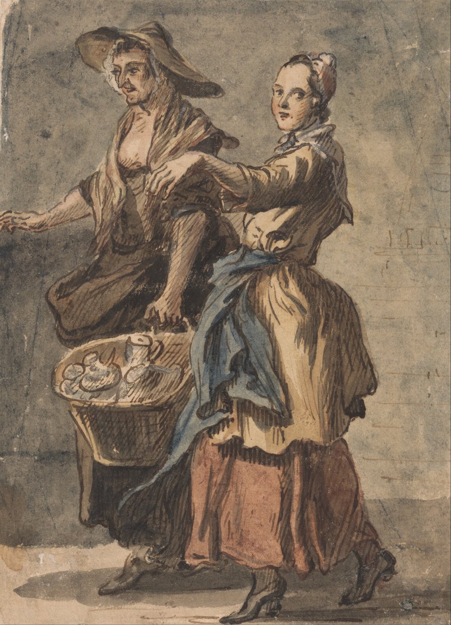 Due donne che tengono un cesto da Paul Sandby