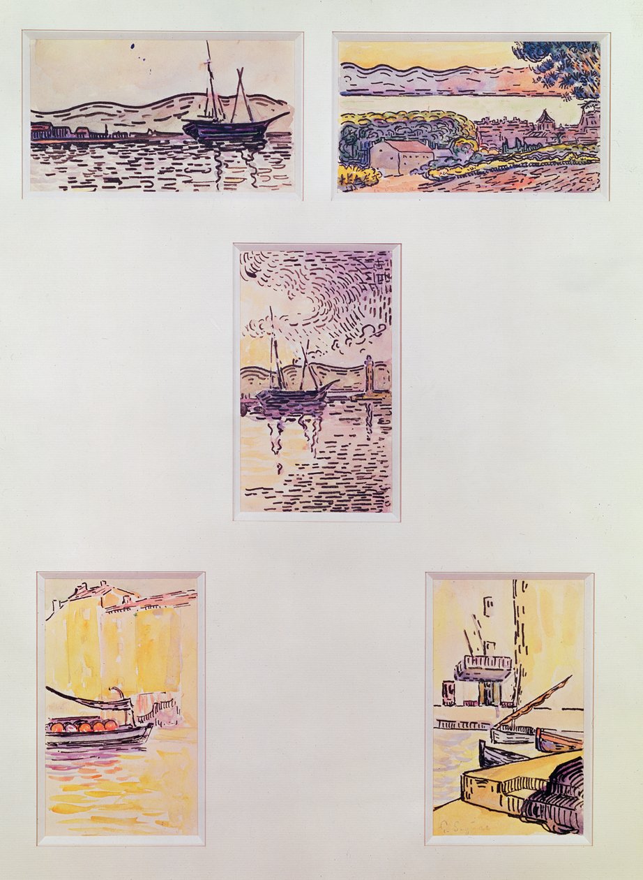 Saint Tropez (cinque acquerelli), c.1900 da Paul Signac