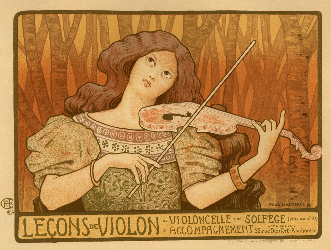 Poster Leçons de Violon, 1898 da Paul Berthon