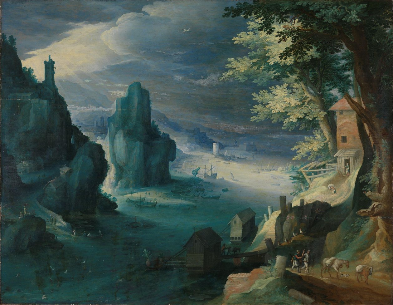 Navi sulla costa rocciosa da Paul Bril