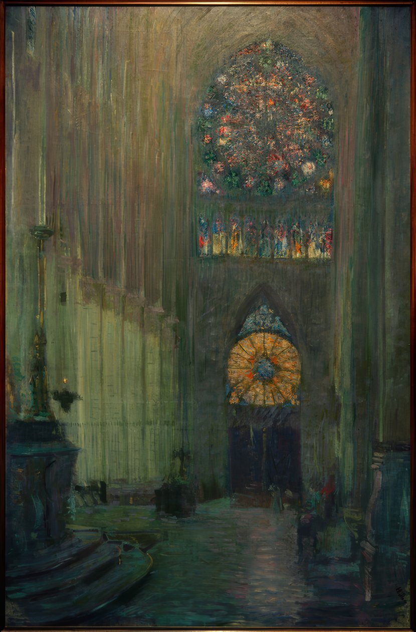 Interno della cattedrale di Reims da Paul Cesar Helleu