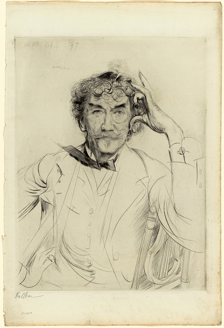 Ritratto di James McNeill Whistler da Paul Cesar Helleu