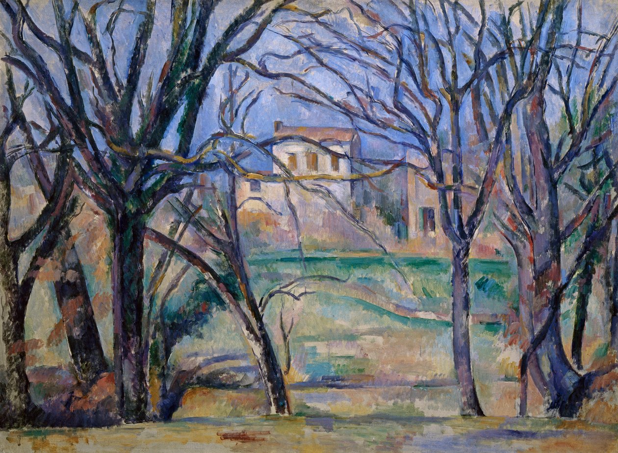Alberi e case da Paul Cézanne