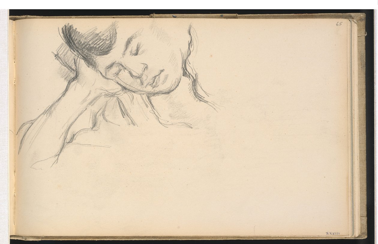 Figura con la testa appoggiata sulla mano da Paul Cézanne