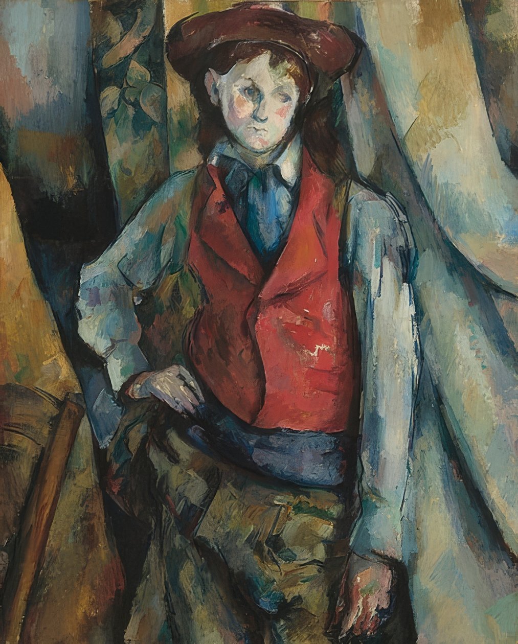 Ragazzo in gilet rosso da Paul Cézanne