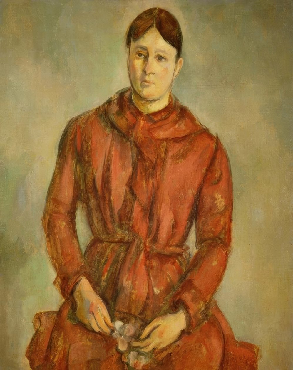 Madame Cézanne in rosso da Paul Cézanne