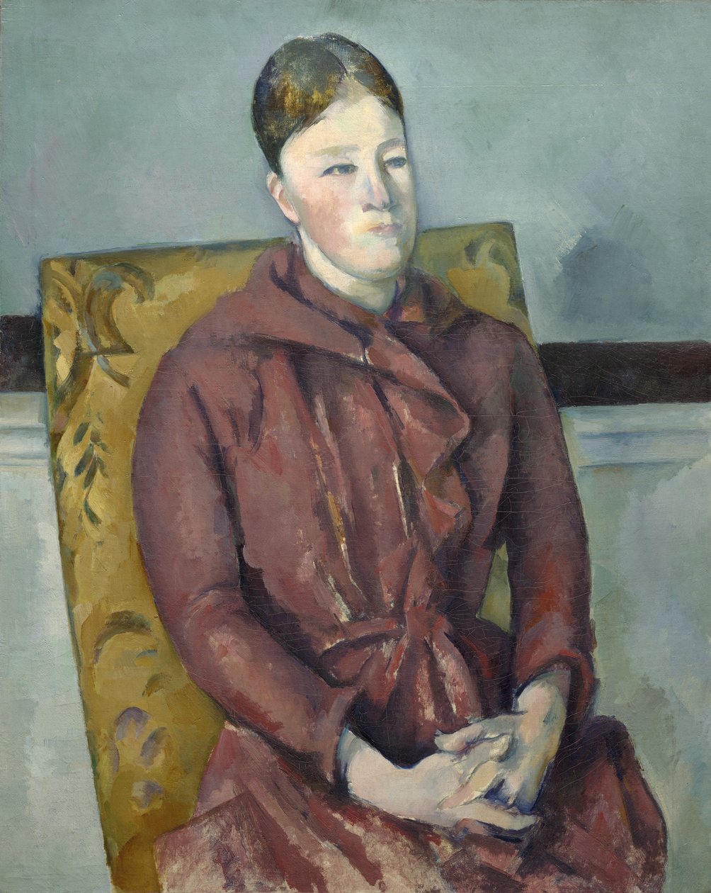Madame Cézanne in una sedia gialla da Paul Cézanne
