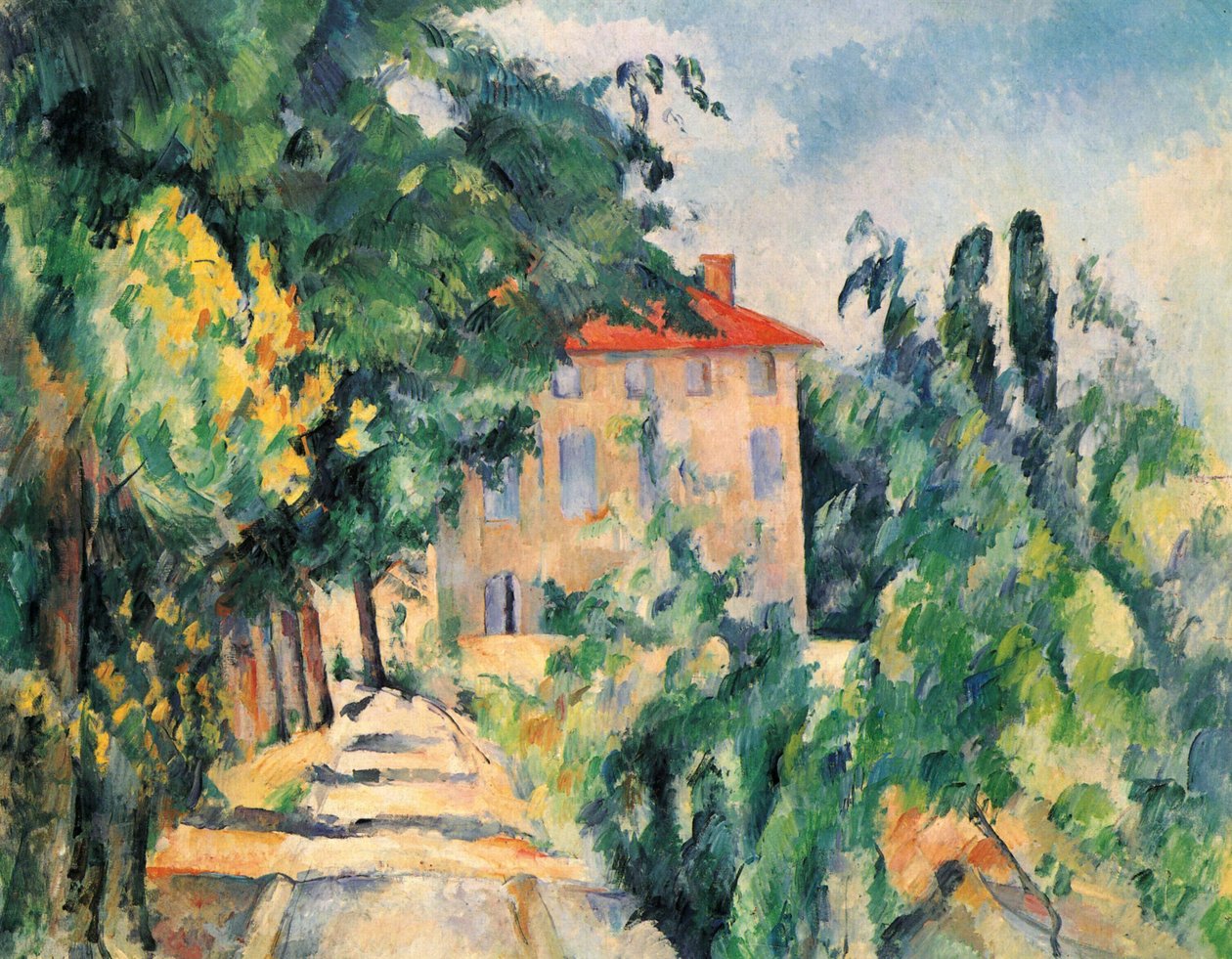 Casa con il tetto rosso (Jas de Bouffan) da Paul Cézanne