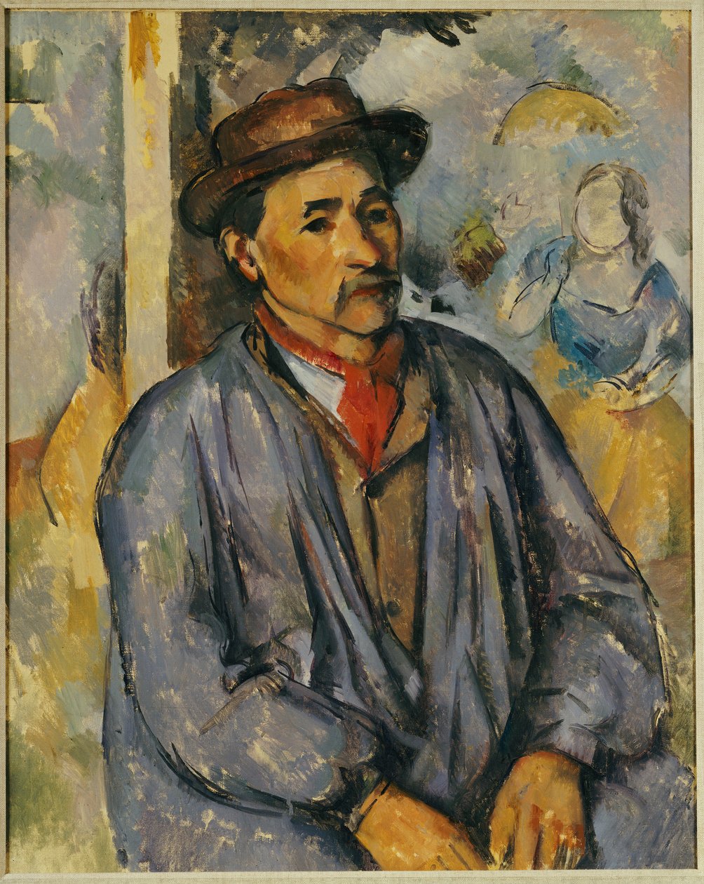 Contadino in una camicia blu da Paul Cézanne