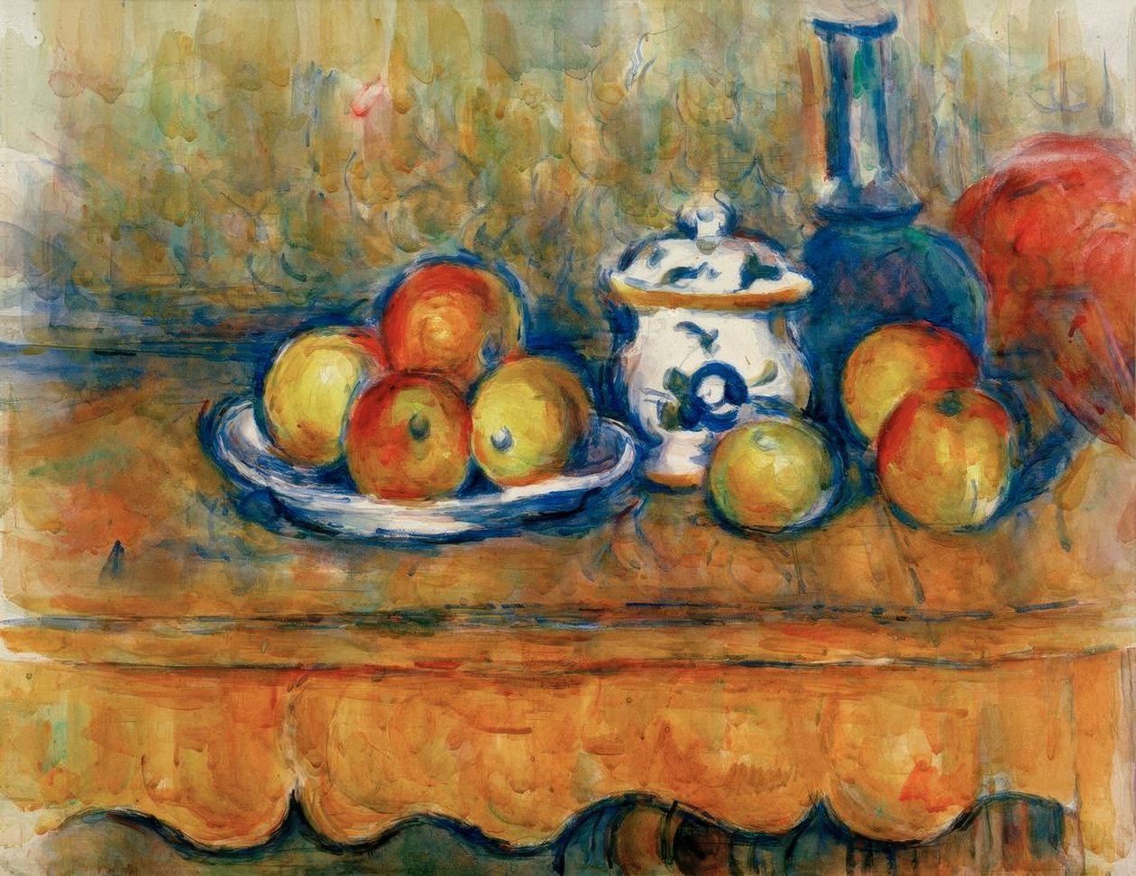 Mele, caraffa e zuccheriera da Paul Cézanne