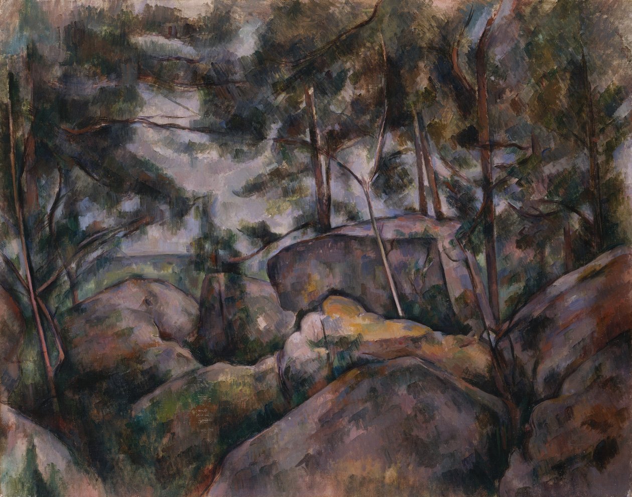 Rocce nella foresta da Paul Cézanne