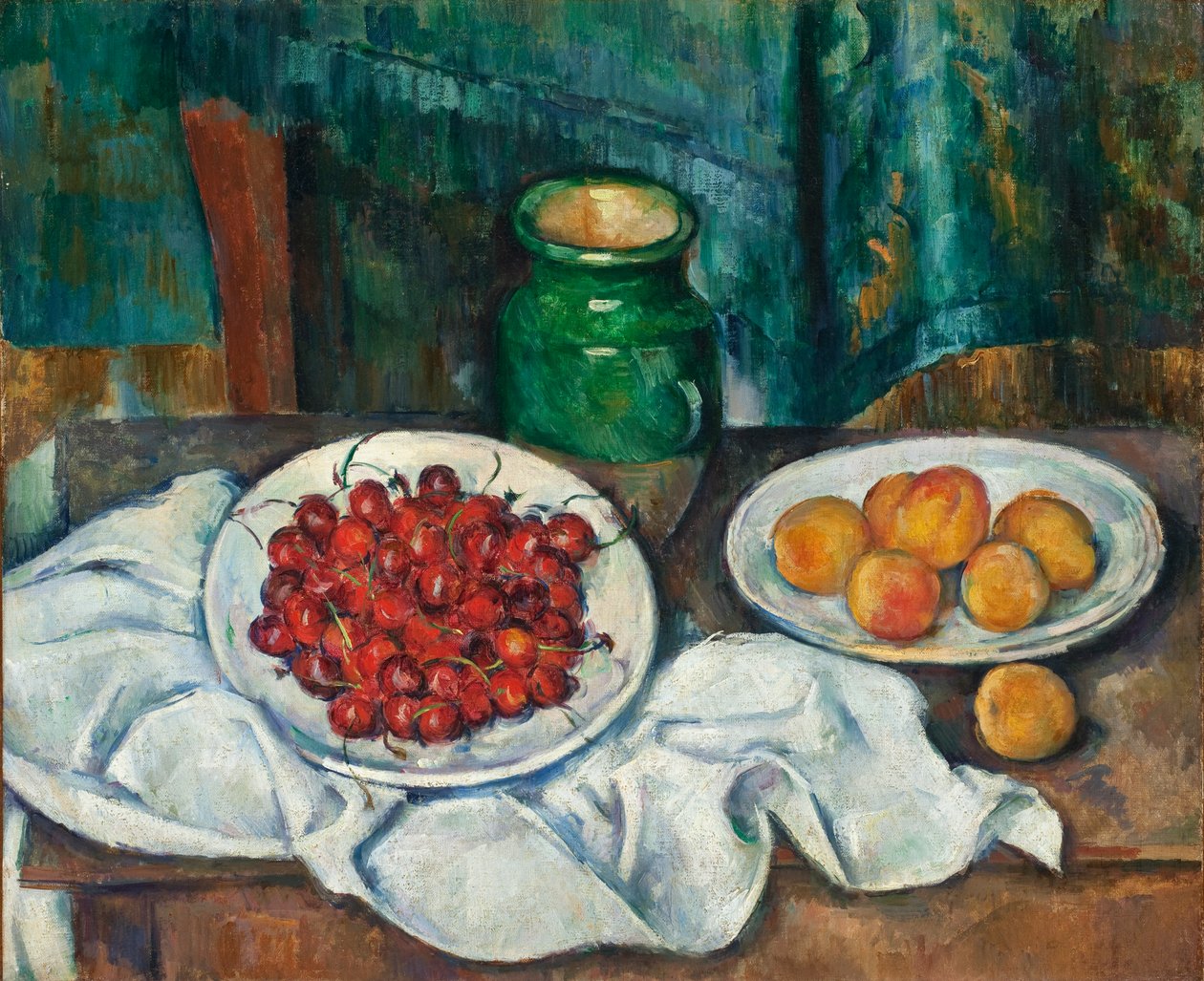 Natura morta con ciliegie e pesche da Paul Cézanne