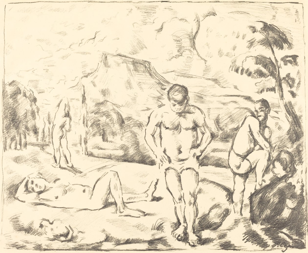 I bagnanti, grande piatto, 1896-1897 da Paul Cézanne