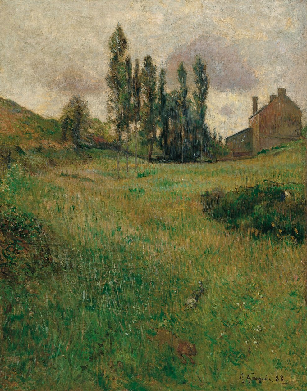 Cani che corrono in un prato, 1888 da Paul Gauguin