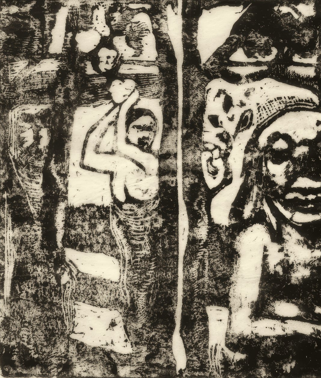 Donna che raccoglie frutti e Oviri da Paul Gauguin