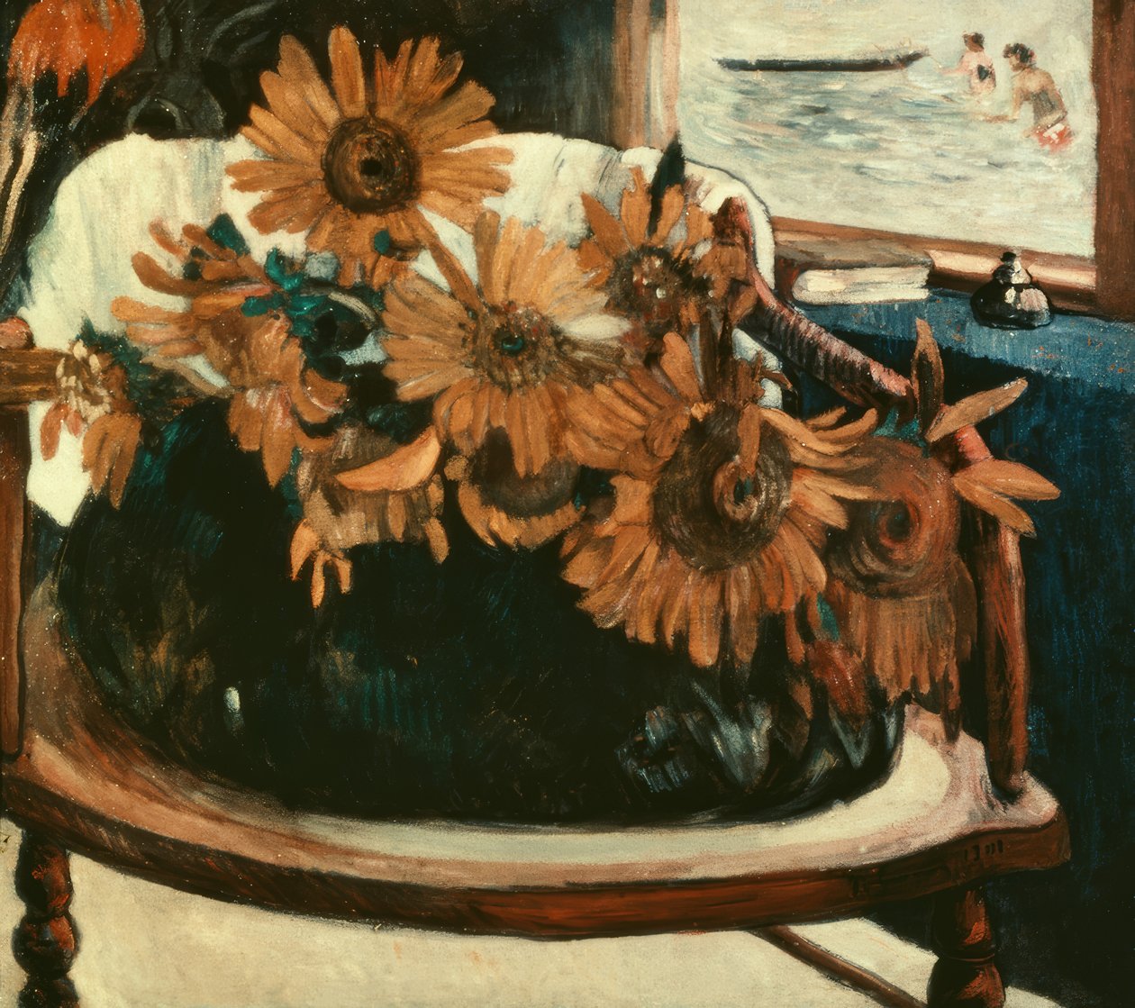 Fiori di girasole in una poltrona I da Paul Gauguin