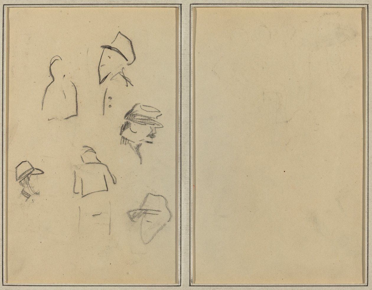 Quattro teste e due figure (verso) da Paul Gauguin