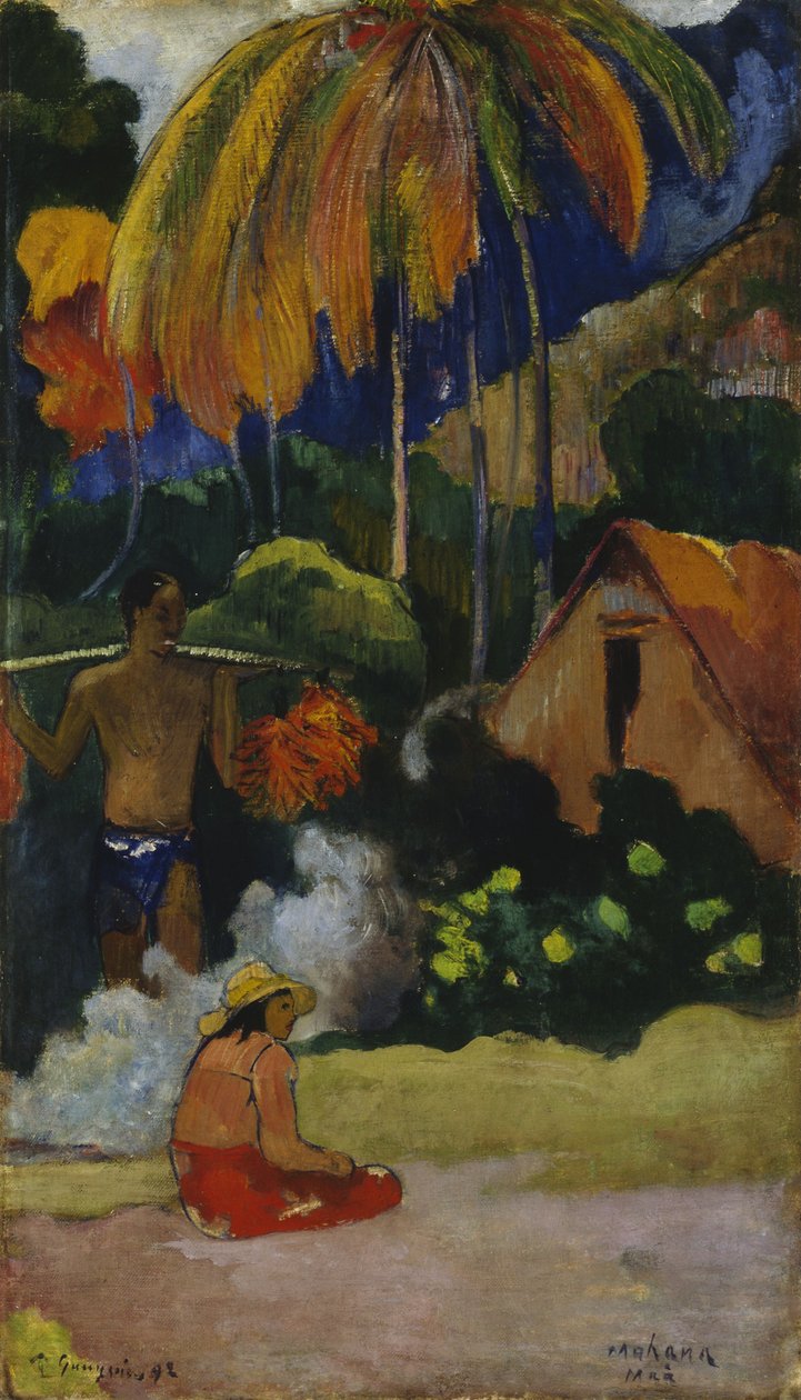 Paesaggio a Tahiti (Mahana Maà) da Paul Gauguin