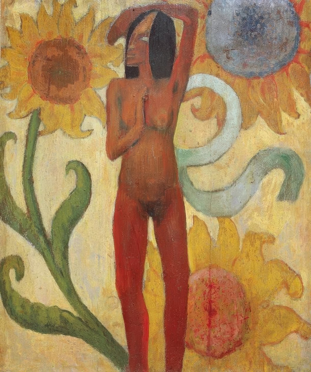 Figura femminile nuda con girasoli (o Donna caraibica) da Paul Gauguin