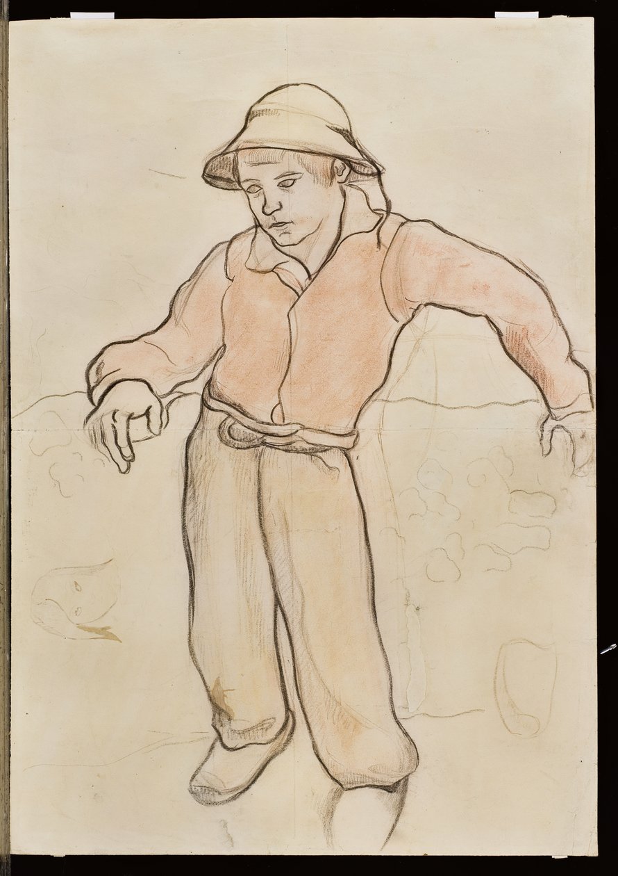 Piccolo bretone appoggiato, 1889 da Paul Gauguin