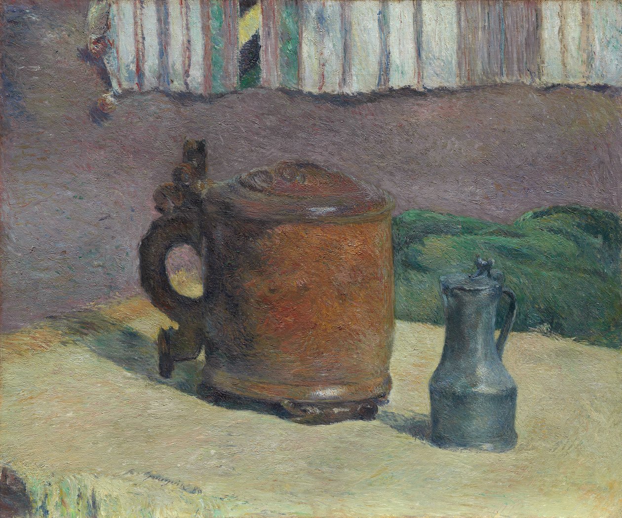 Natura morta: boccale di legno e brocca di metallo da Paul Gauguin