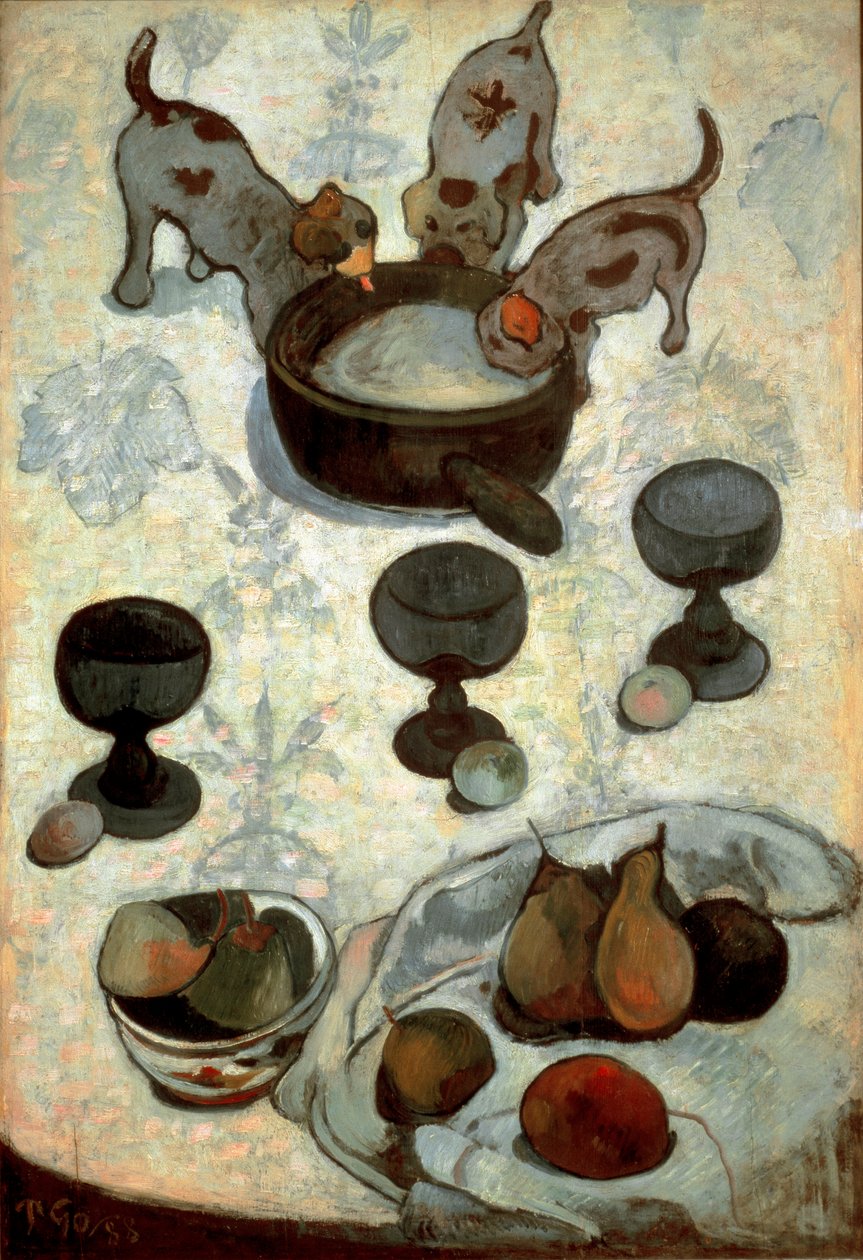 Natura morta con tre cuccioli da Paul Gauguin