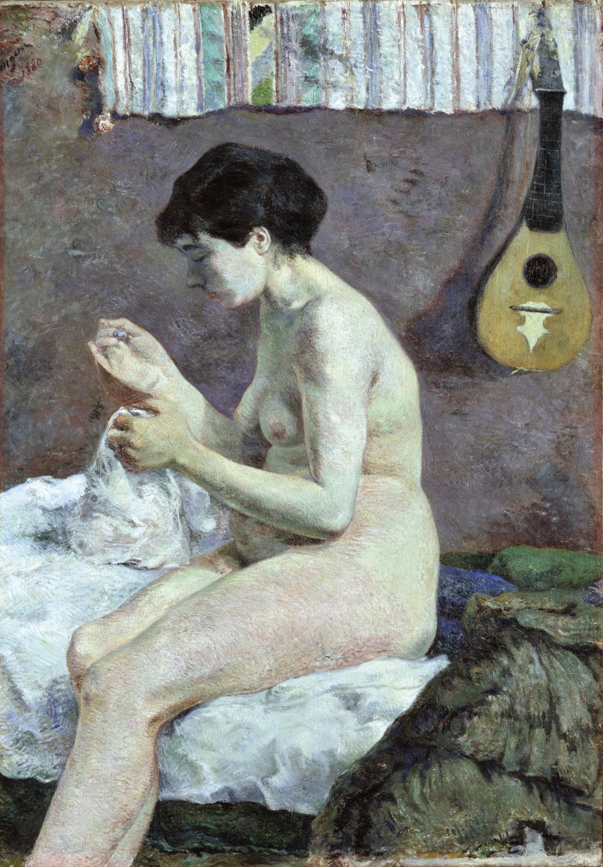 Studio di un nudo Suzanne che cuce da Paul Gauguin