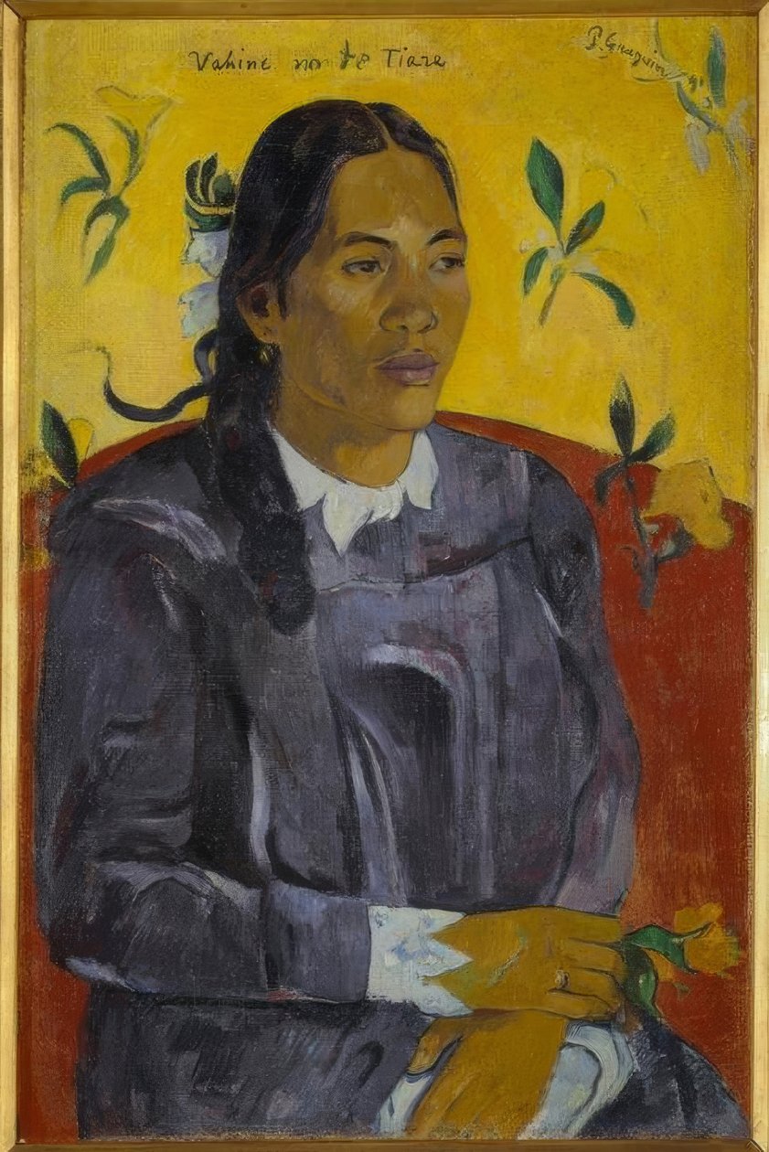 Donna con fiore di tiaré da Paul Gauguin