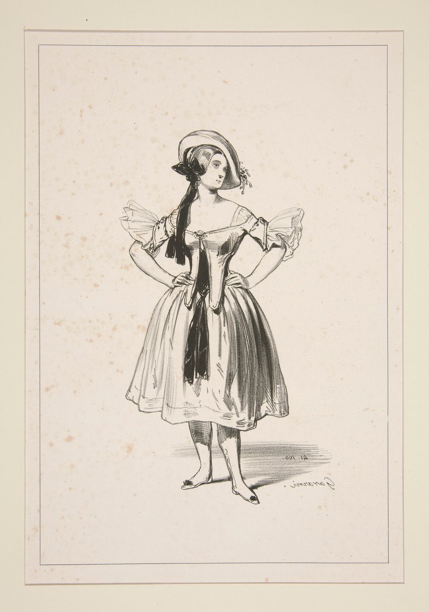 CHEVRIERE. Cappello di feltro. da Paul Gavarni