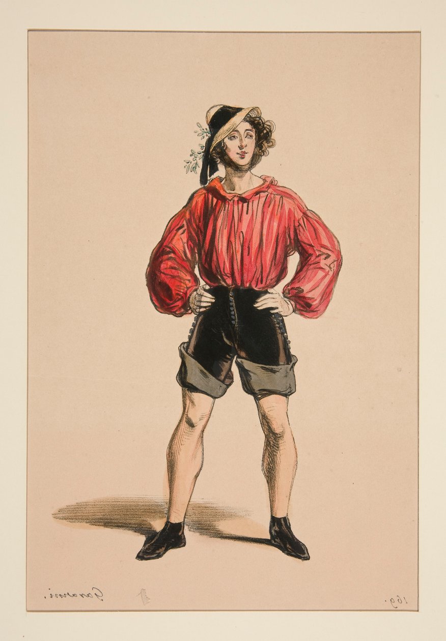 Pescatore. Cappello di paglia. da Paul Gavarni