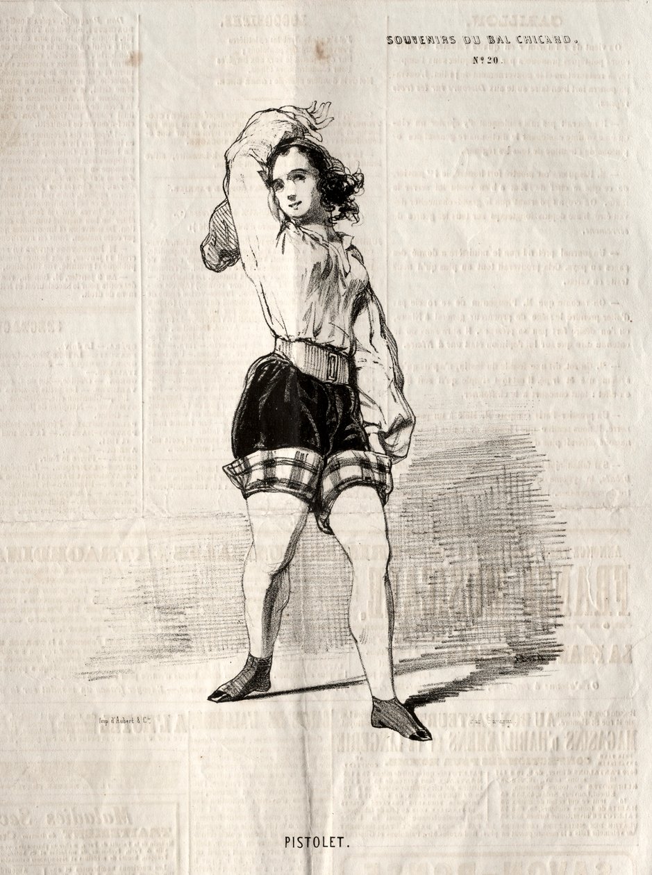 Souvenirs del Bal Chicard: Pistolet, 1843 da Paul Gavarni