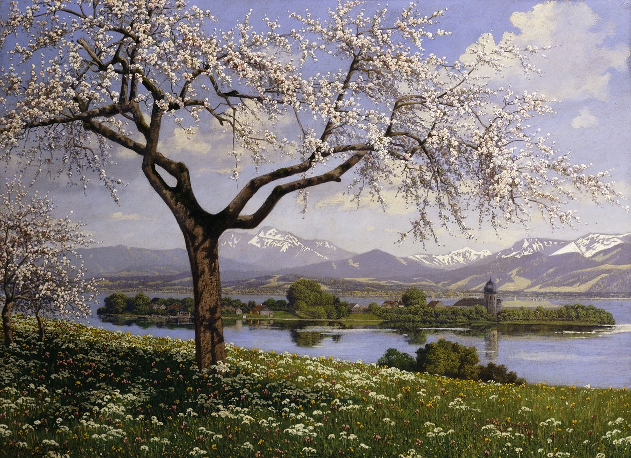 Un Paesaggio Lacustre Bavarese in Primavera da Paul Graf